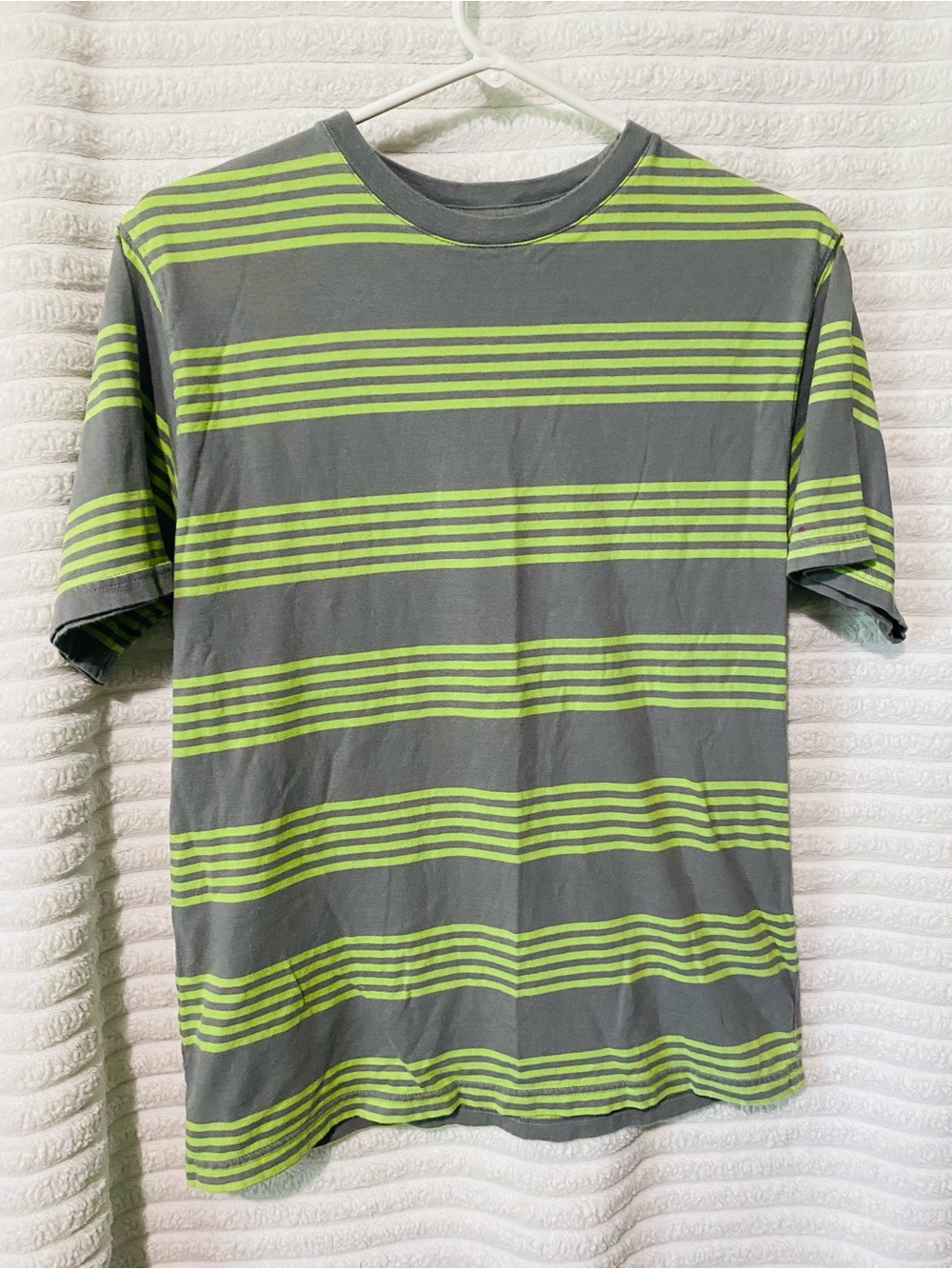 Faded Glory Kids Tee with Gray and Green Stripes